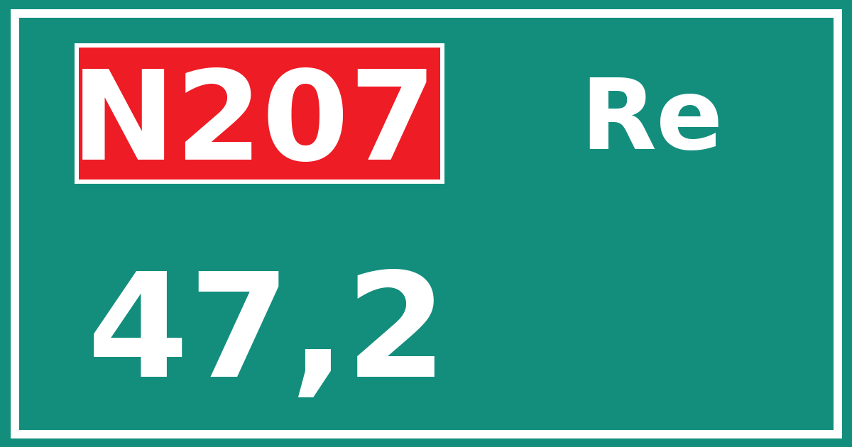 Hectometerbord N207 47,2 zijde Re