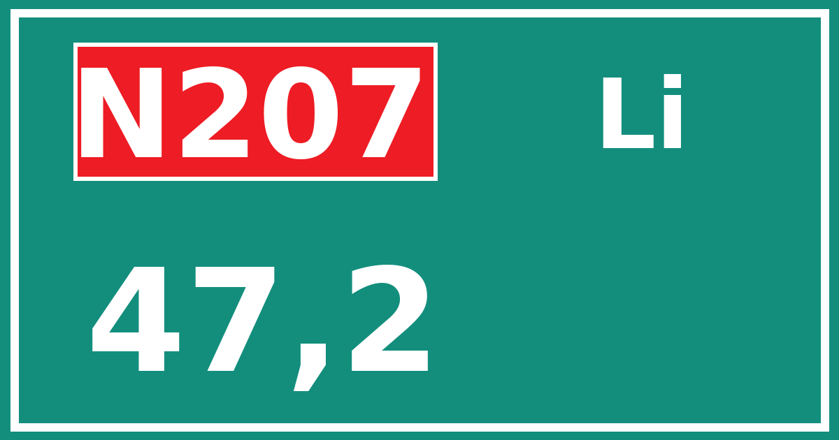 Hectometerbord N207 47,2 zijde Li