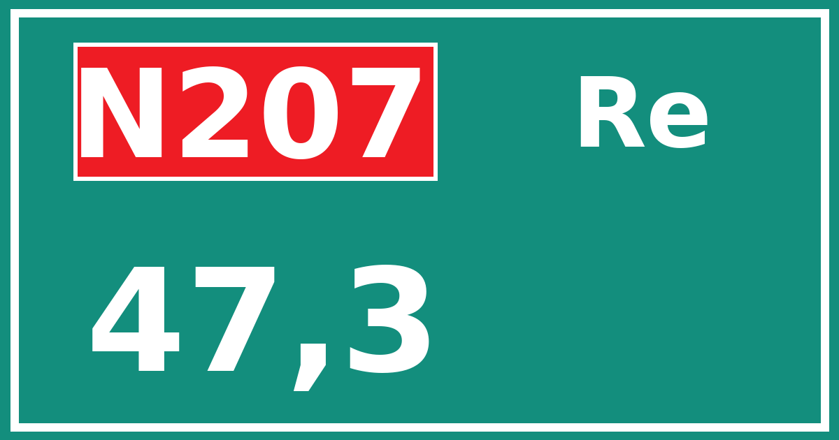 Hectometerbord N207 47,3 zijde Re