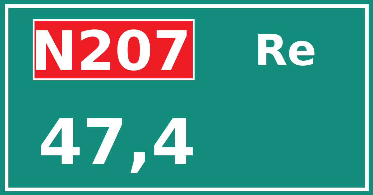 Hectometerbord N207 47,4 zijde Re
