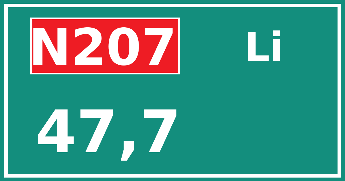 Hectometerbord N207 47,7 zijde Li