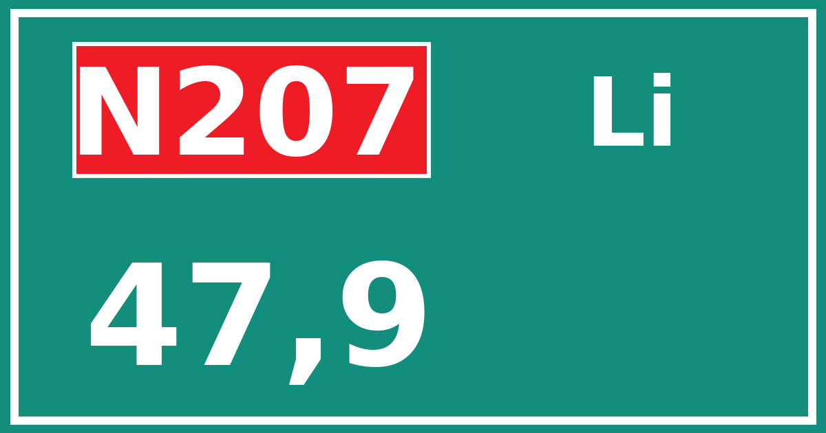 Hectometerbord N207 47,9 zijde Li