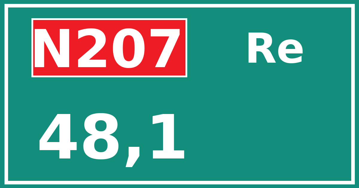 Hectometerbord N207 48,1 zijde Re
