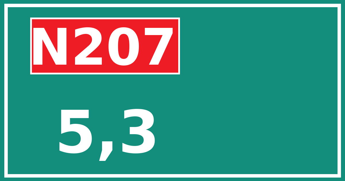 Hectometerbord N207 5,3