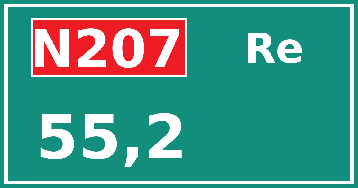 Hectometerbord N207 55,2 zijde Re
