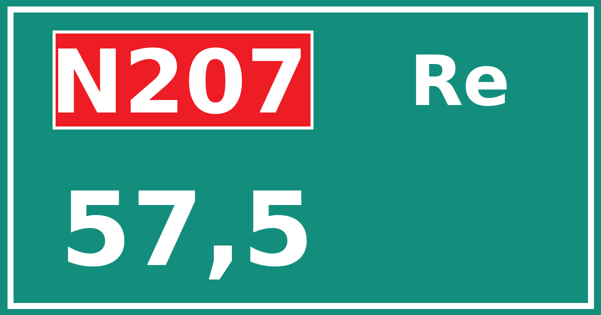 Hectometerbord N207 57,5 zijde Re