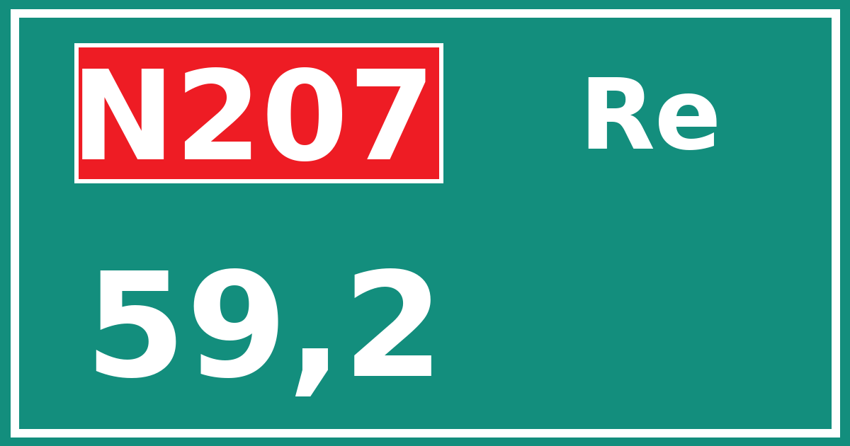 Hectometerbord N207 59,2 zijde Re