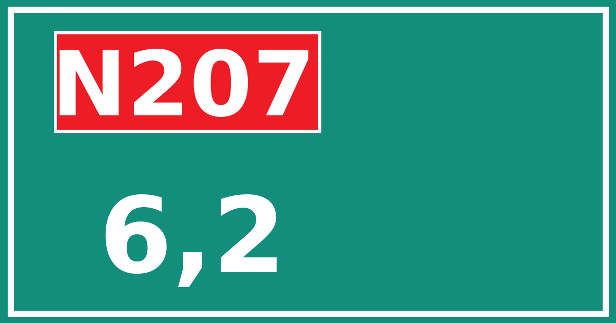 Hectometerbord N207 6,2