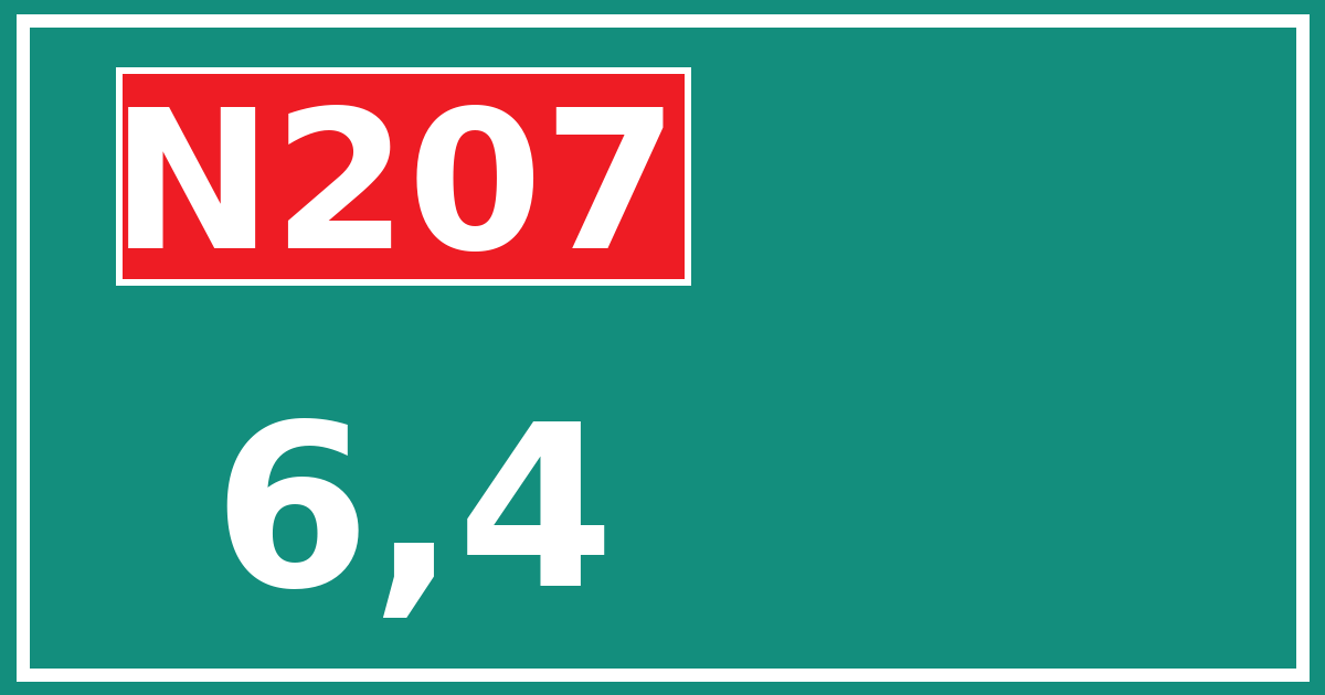 Hectometerbord N207 6,4