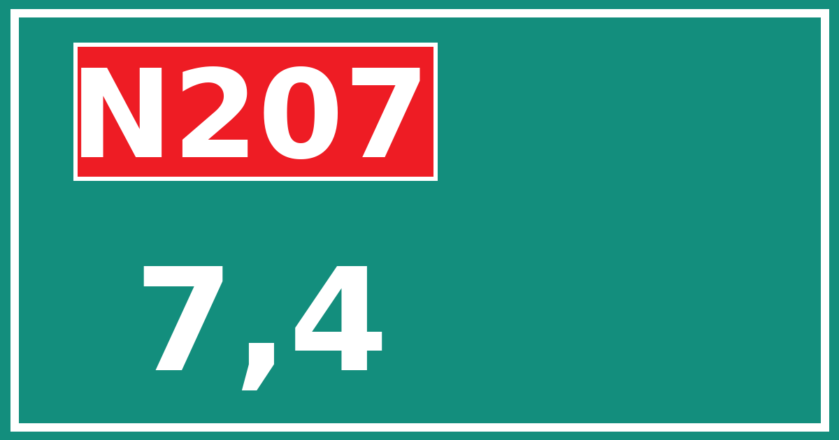 Hectometerbord N207 7,4