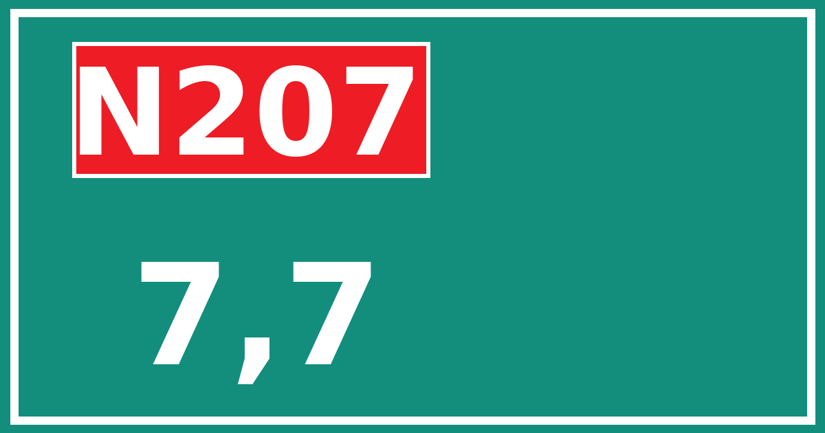 Hectometerbord N207 7,7