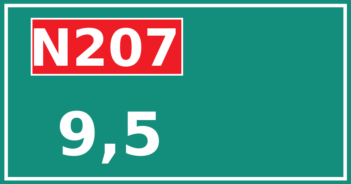 Hectometerbord N207 9,5