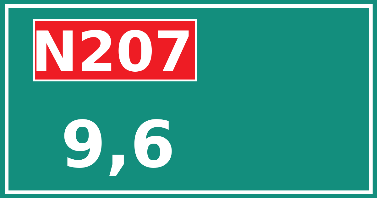 Hectometerbord N207 9,6