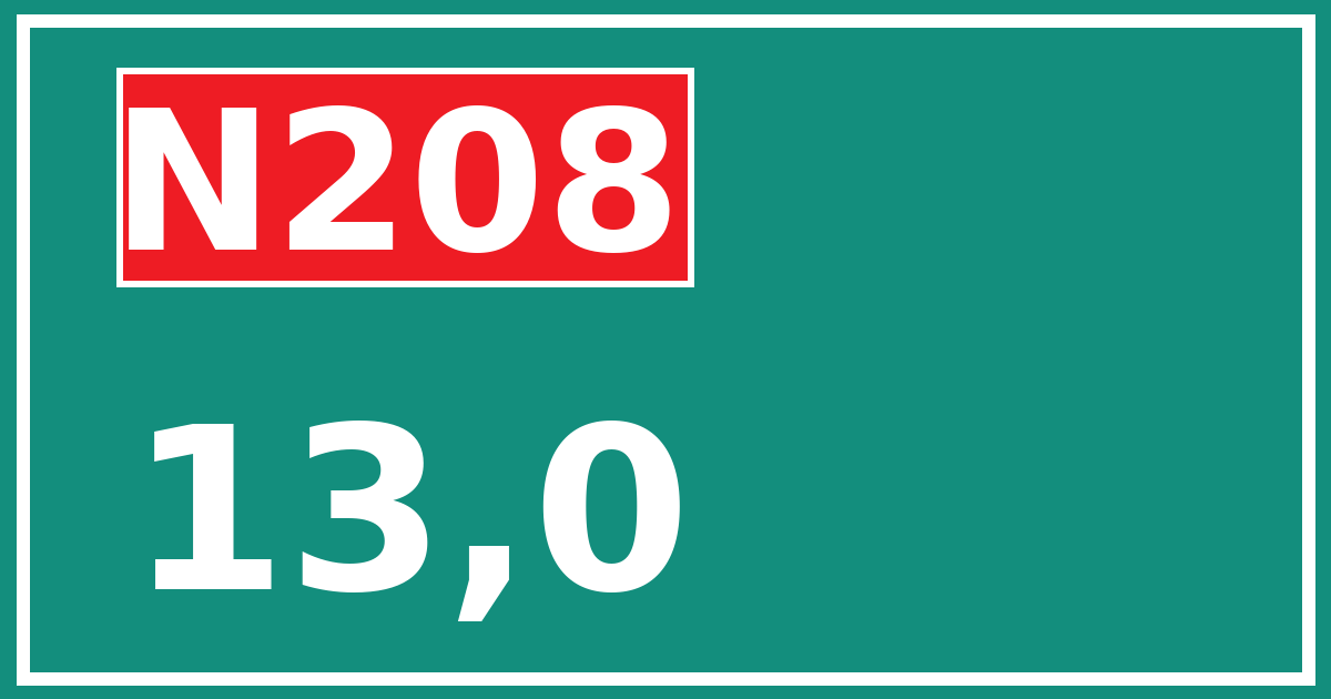 Hectometerbord N208 13,0