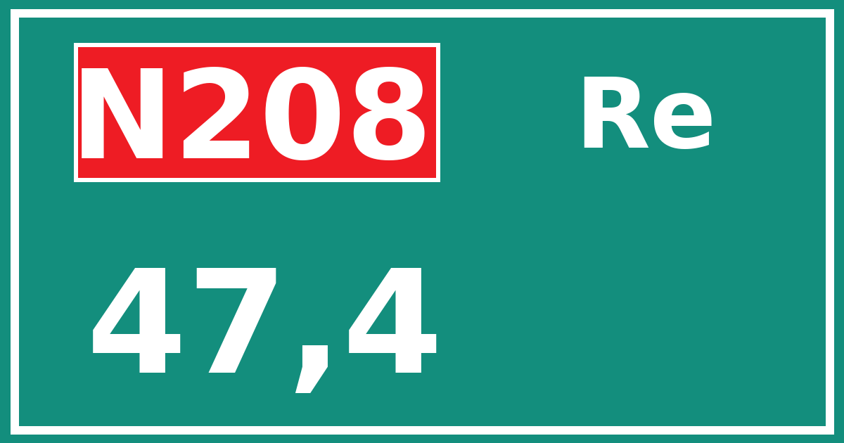 Hectometerbord N208 47,4 zijde Re