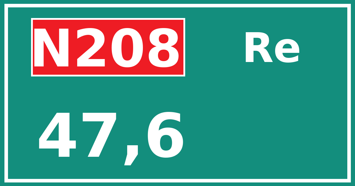 Hectometerbord N208 47,6 zijde Re