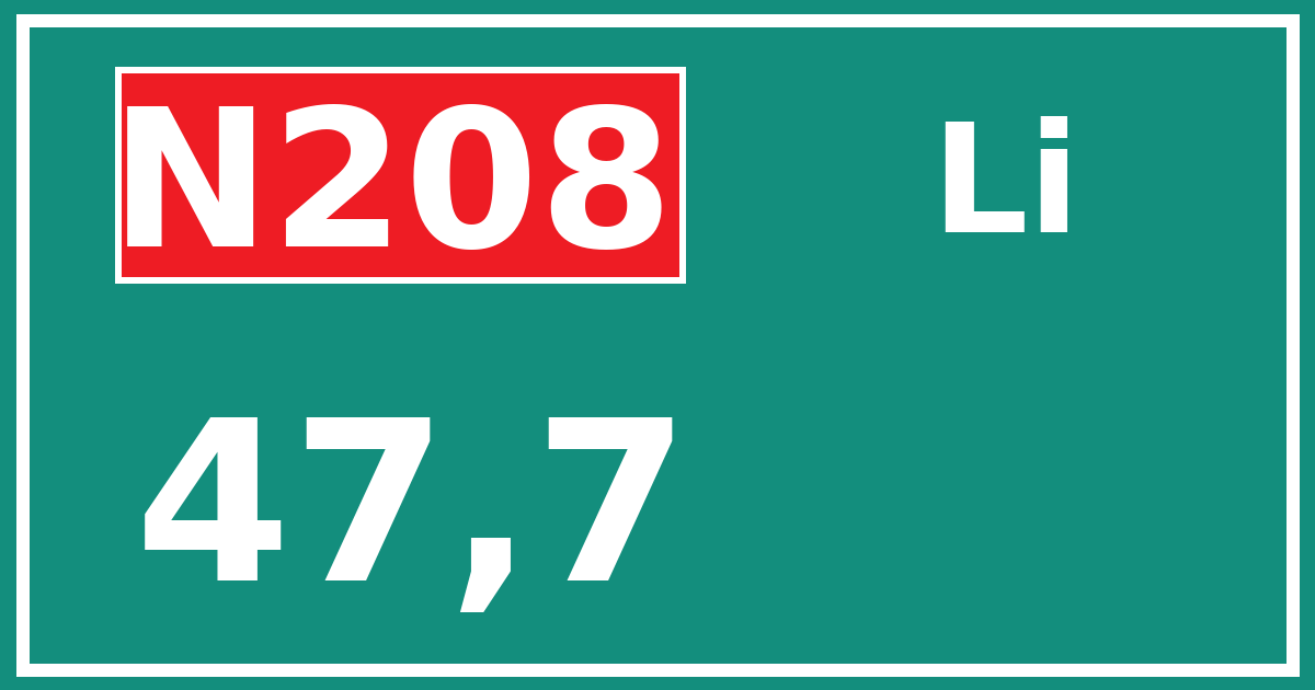 Hectometerbord N208 47,7 zijde Li