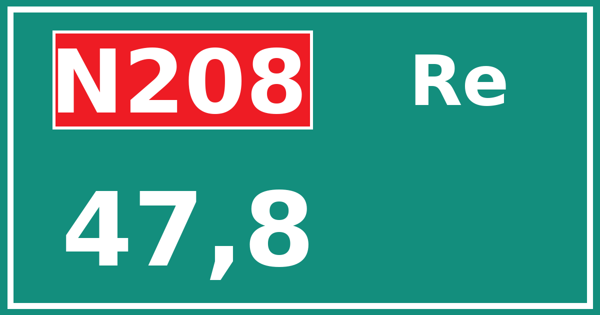Hectometerbord N208 47,8 zijde Re