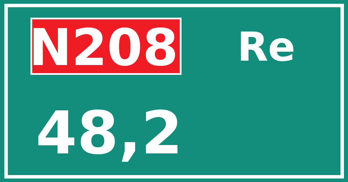 Hectometerbord N208 48,2 zijde Re