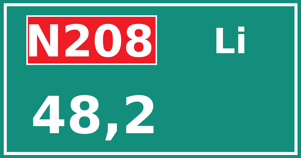 Hectometerbord N208 48,2 zijde Li