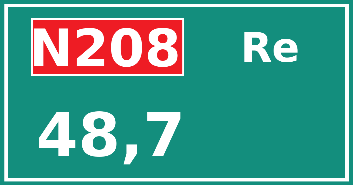 Hectometerbord N208 48,7 zijde Re