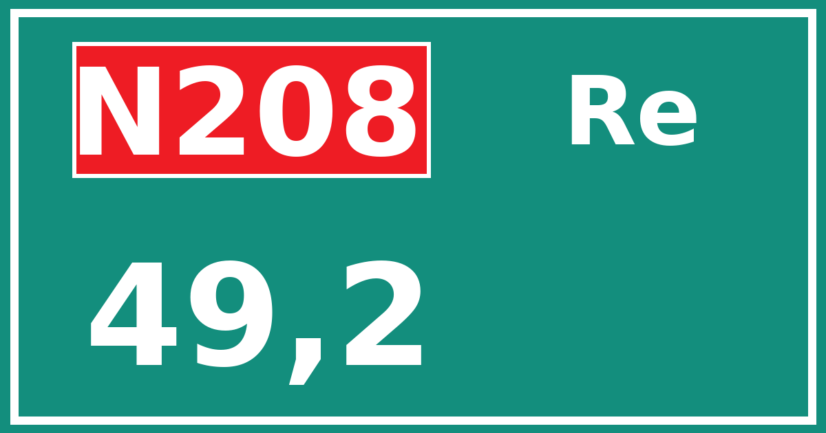 Hectometerbord N208 49,2 zijde Re
