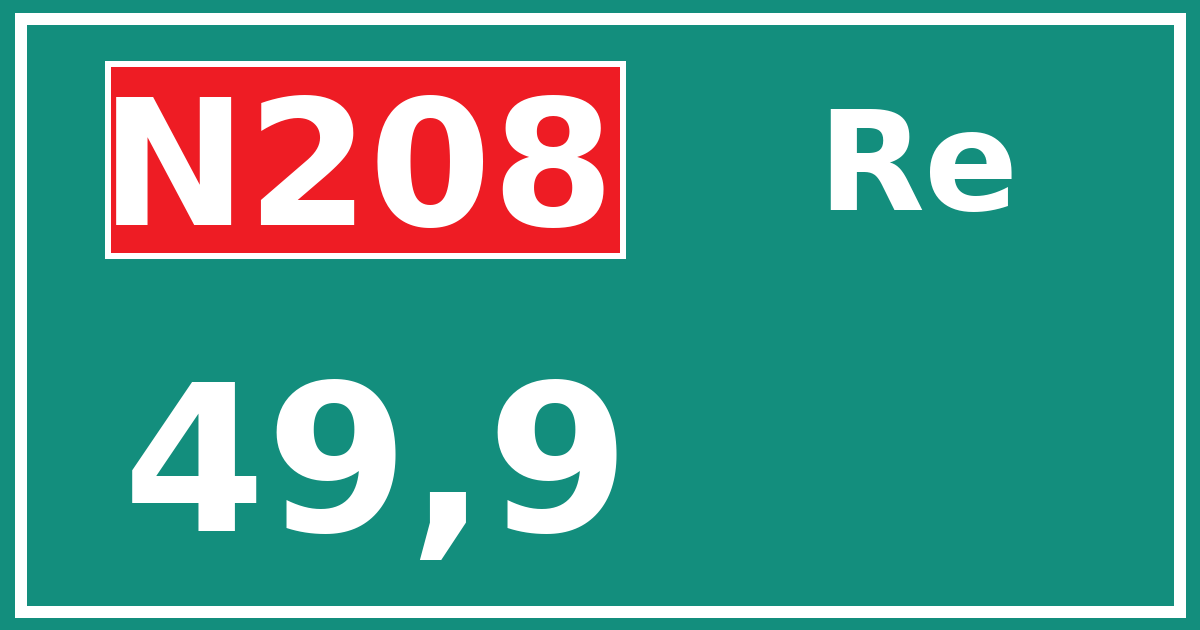 Hectometerbord N208 49,9 zijde Re