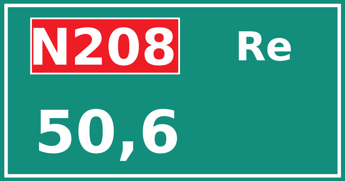 Hectometerbord N208 50,6 zijde Re