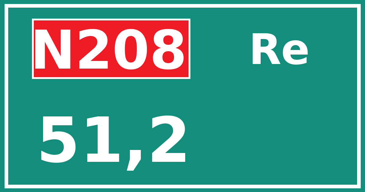 Hectometerbord N208 51,2 zijde Re