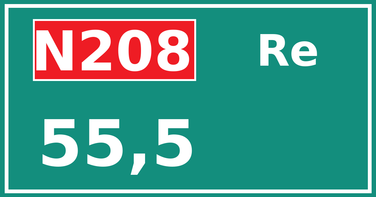 Hectometerbord N208 55,5 zijde Re
