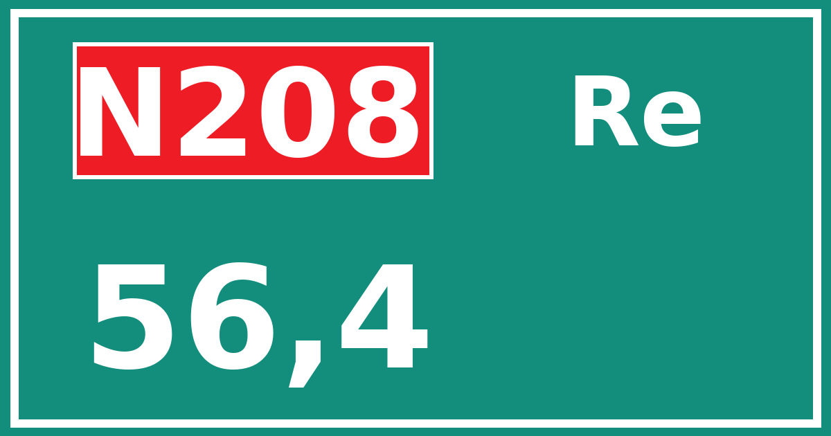 Hectometerbord N208 56,4 zijde Re
