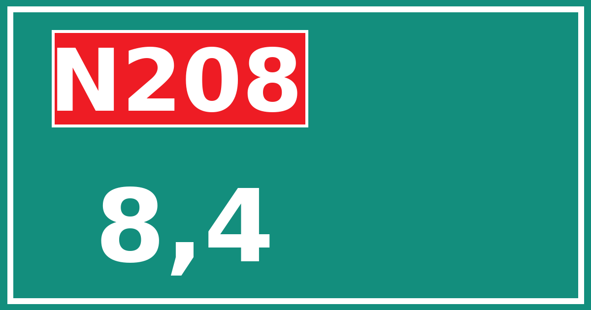 Hectometerbord N208 8,4