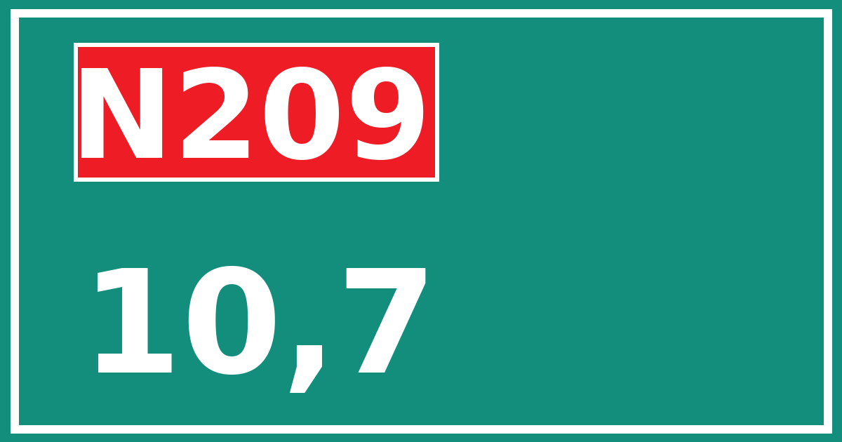 Hectometerbord N209 10,7