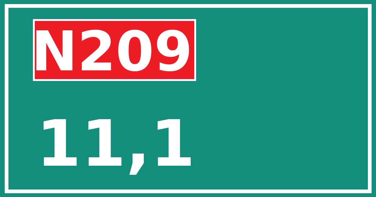 Hectometerbord N209 11,1