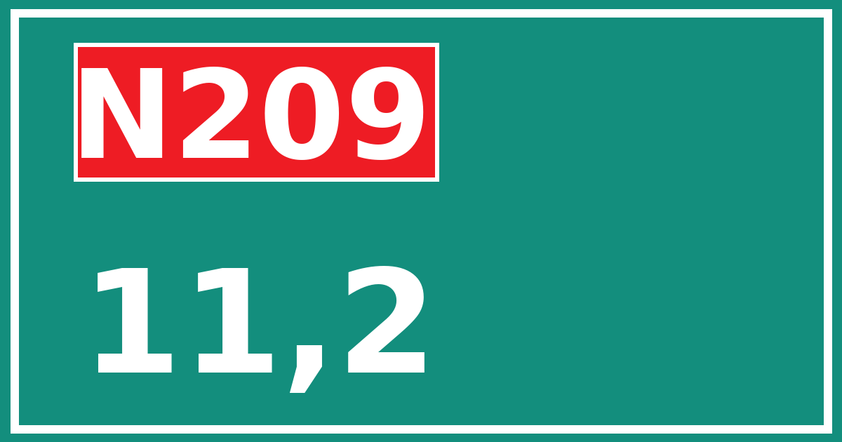 Hectometerbord N209 11,2