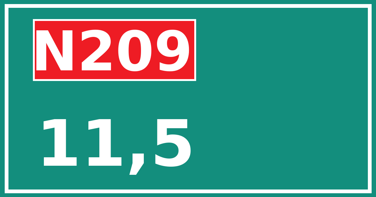 Hectometerbord N209 11,5