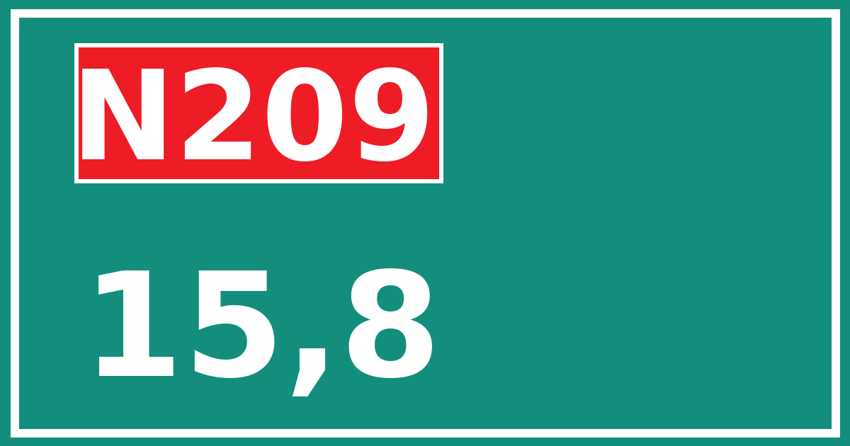 Hectometerbord N209 15,8