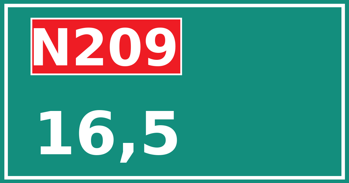 Hectometerbord N209 16,5