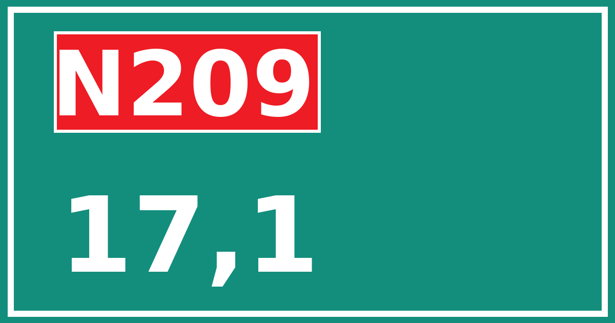 Hectometerbord N209 17,1