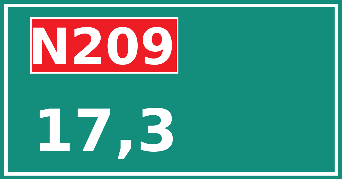Hectometerbord N209 17,3