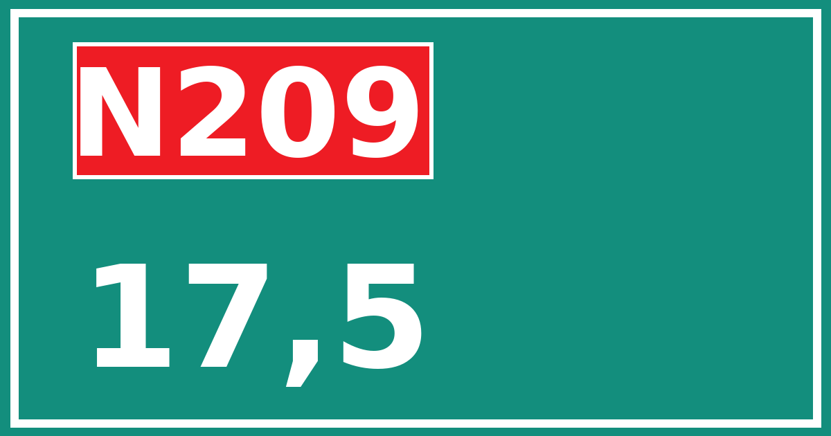 Hectometerbord N209 17,5