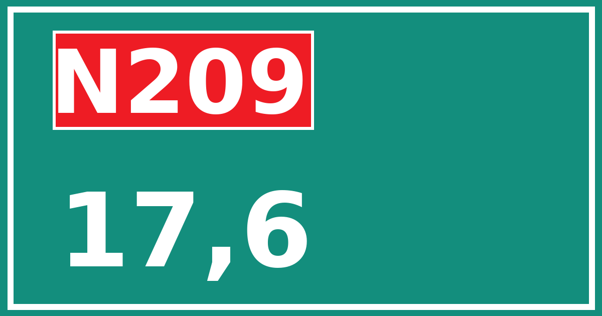 Hectometerbord N209 17,6