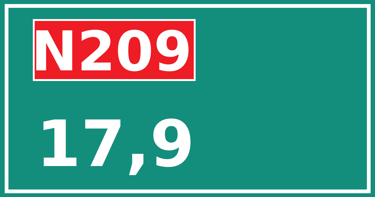 Hectometerbord N209 17,9
