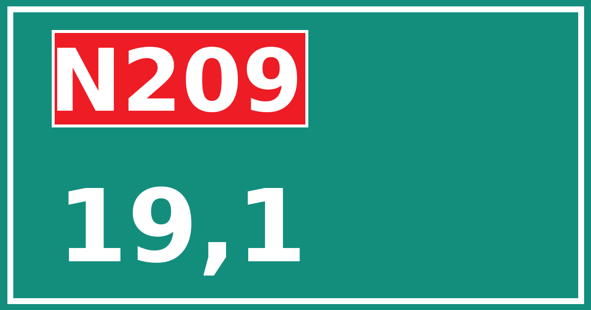 Hectometerbord N209 19,1