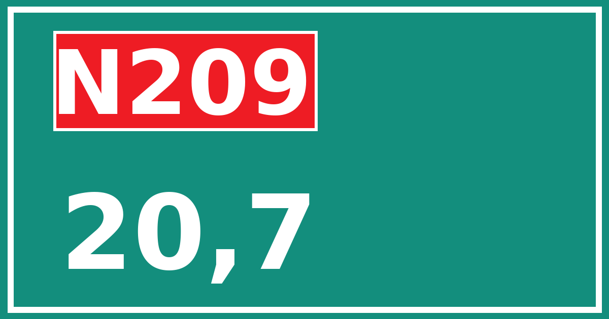 Hectometerbord N209 20,7
