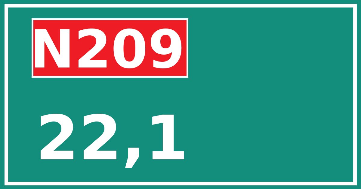 Hectometerbord N209 22,1