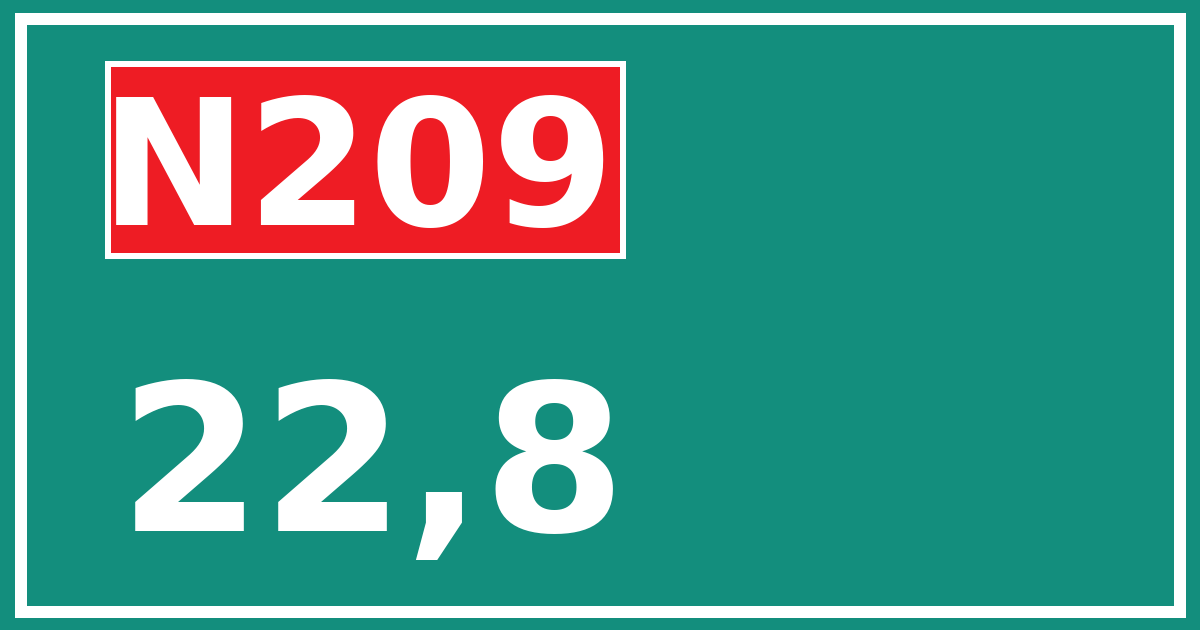 Hectometerbord N209 22,8