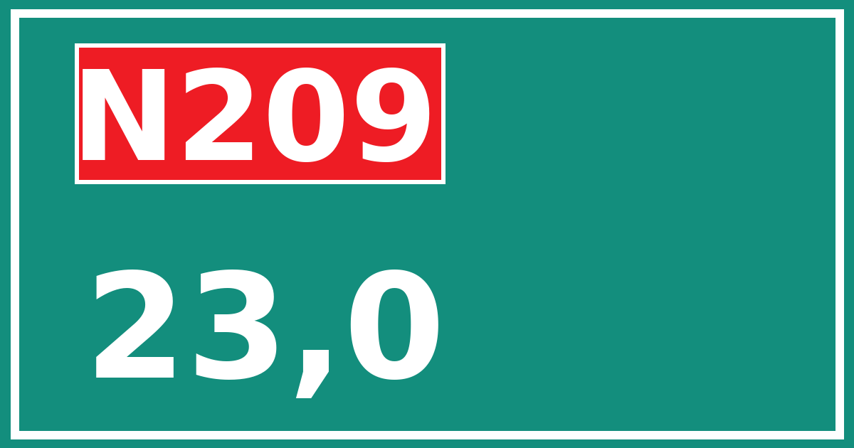Hectometerbord N209 23,0