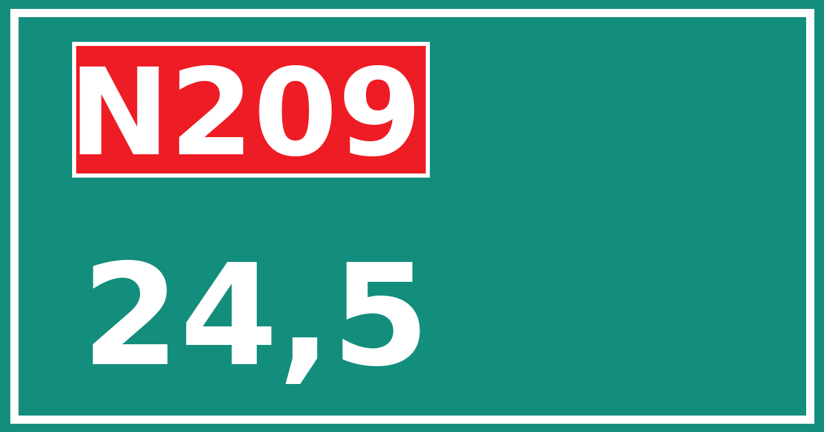 Hectometerbord N209 24,5