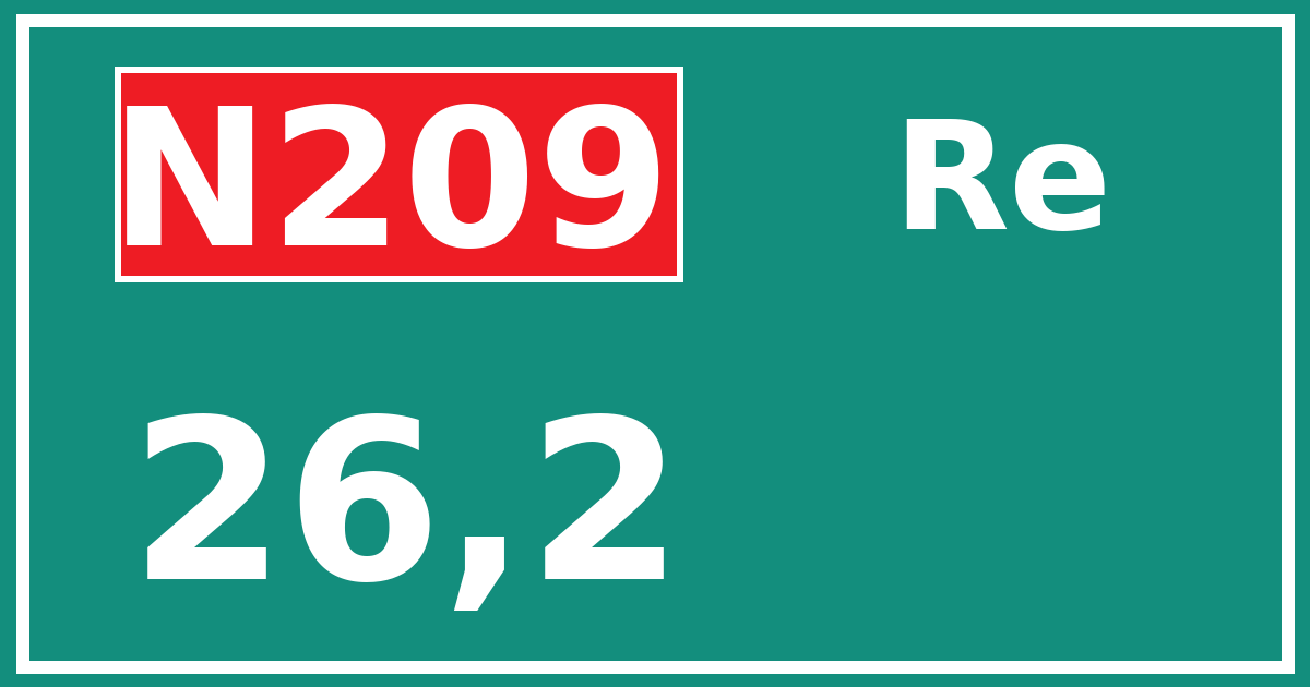Hectometerbord N209 26,2 zijde Re